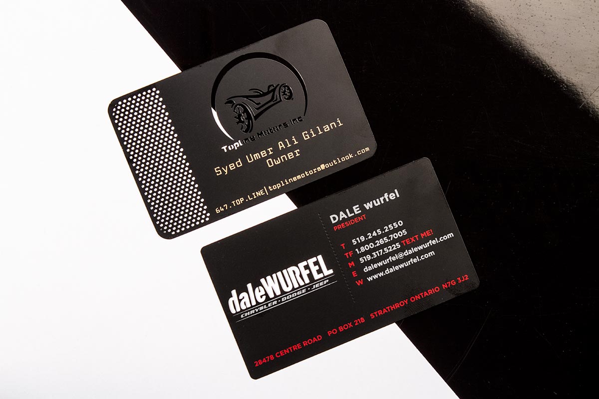 Black Metal Business Cards CNC Milled | Luxury Printing
